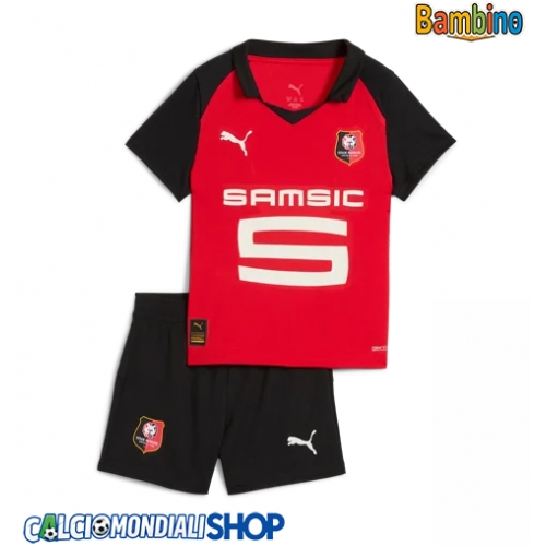 Maglie da calcio Stade Rennais Prima Maglia Bambino 2025-26 Manica Corta + Pantaloni corti)